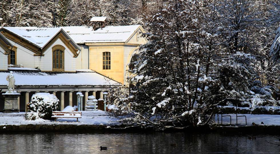 Termes Chaberts sous la neige avec un canard