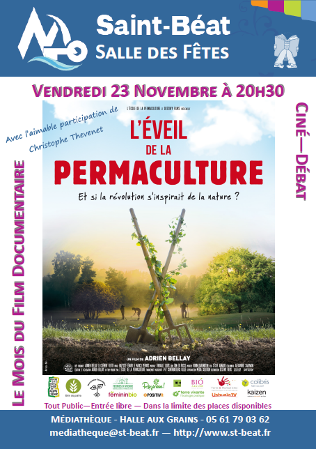 projection film l'éveil de la permaculture, le 23 novembre 2018 à 20h30 à Saint-Béat